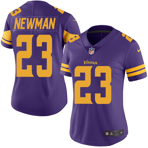 Women's Elite Terence Newman Nike Jersey Purple - #23 Rush NFL Minnesota Vikings